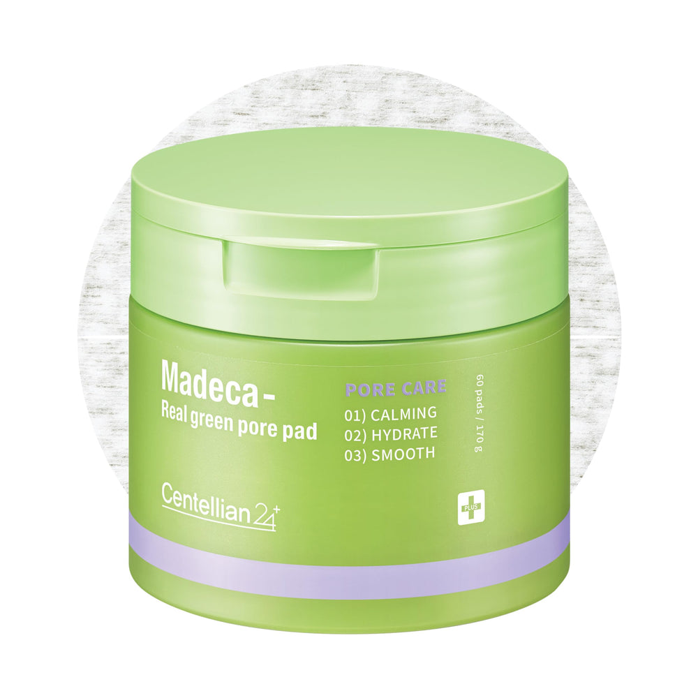 CENTELLIAN 24 Madeca Real Green Pore Pad dual-sided design for exfoliation and soothing care.