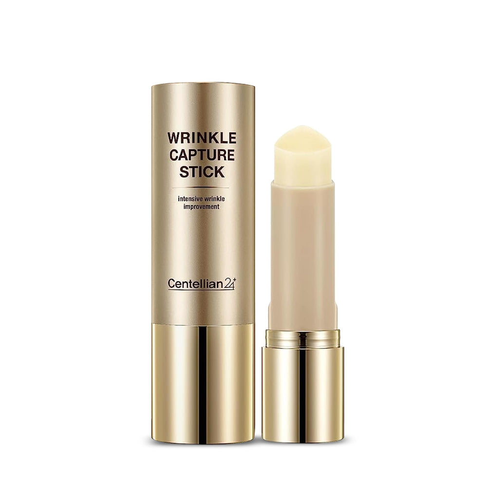 Centellian 24 Madeca Wrinkle Capture Stick on forehead for targeted hydration and smoothness.