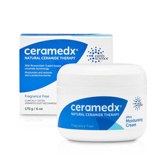 Ceramedx unscented ceramide cream bottle, fragrance-free for sensitive skin.