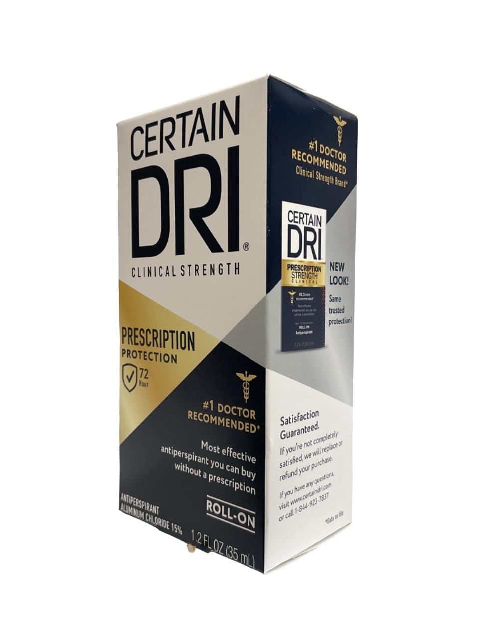 Certain Dri roll-on bottles in a 3-pack display for everyday use, fragrance-free.