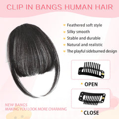 Cesomeey fringe with temples hairpiece is lightweight and secure.