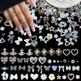 CESUSME 3D heart nail charms add a touch of subtle luxury and sparkle