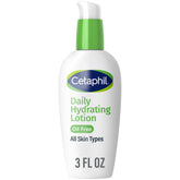 Cetaphil Daily Hydrating Lotion bottle showing fragrance-free, 24-hour hydration.