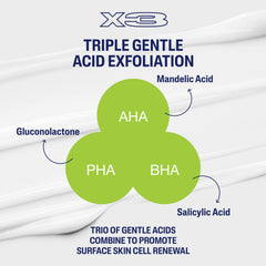 Cetaphil Gentle Exfoliating SA Lotion ingredient blend highlights triple-acid formula.