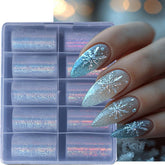 CEWEWP silver snowflake nail foil for sparkling holiday nails