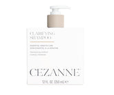 Cezanne Clarifying Shampoo bottle demonstrates a deep cleanse to remove oil and buildup