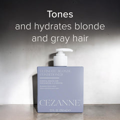 Cezanne Ultimate Blonde Conditioner pump-dispense image highlighting moisture and color-safe care.