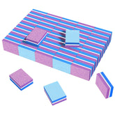 CGBE buffing block double-sided blue-purple for shaping and smoothing nails.