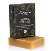 Chagrin Valley Neem & Tea Tree bar packaging highlights sustainable materials and brand identity.