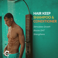 Challenger Hair Keep conditioner bottle emphasizing hydration and protection