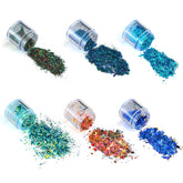 Chameleon Chrome Nail Powder packaging showcases vibrant iridescent options for nails and crafts.