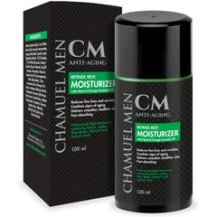 CHAMUEL MEN daily face cream application shot showing even spread and quick absorption