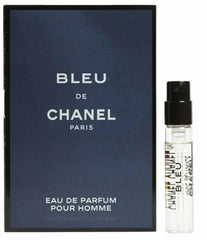 CHANEL Bleu de Chanel EDP sample vial, compact for testing and travel.