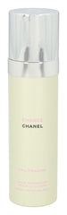 Chanel Chance Eau Fraiche mist being sprayed on skin for quick refresh.