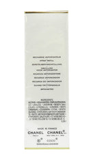 Chanel Coco Mademoiselle EDT bottle back label, refined packaging and long-lasting scent