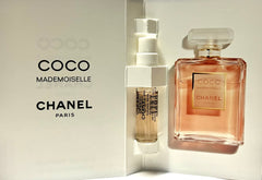 CHANEL Coco Mademoiselle travel packaging showing refined, discreet scent testing.