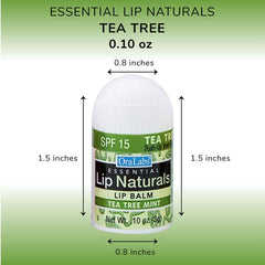 CHAP-ICE Lip Naturals tea tree mint flavor swatch shows refreshing scent.