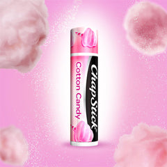 Close-up of ChapStick Cotton Candy flavor with lips conditioning.