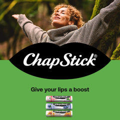 ChapStick Superfood Blueberry lip balm close-up highlighting berry flavor and moisture