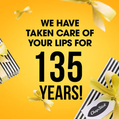 Bulk display shows twelve ChapStick Classic lip care sets ready for gifting.