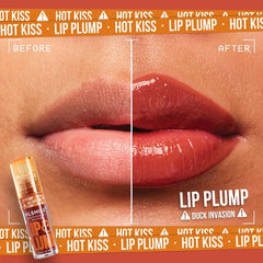 Charm Kiss Duck Lip Plumper Gloss rose shade, adds subtle glow.