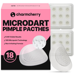 CharmCherry pimple patch microdart closeup targets blemishes with precise delivery.