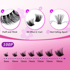 Charmily lash clusters 10–18mm D curl for a wispy, open-eye look