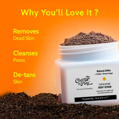 Chemist at Play scrub targeting rough patches on elbows and knees