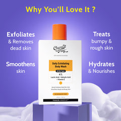 Chemist At Play Exfoliating Body Wash lather promotes a soft, renewed feel