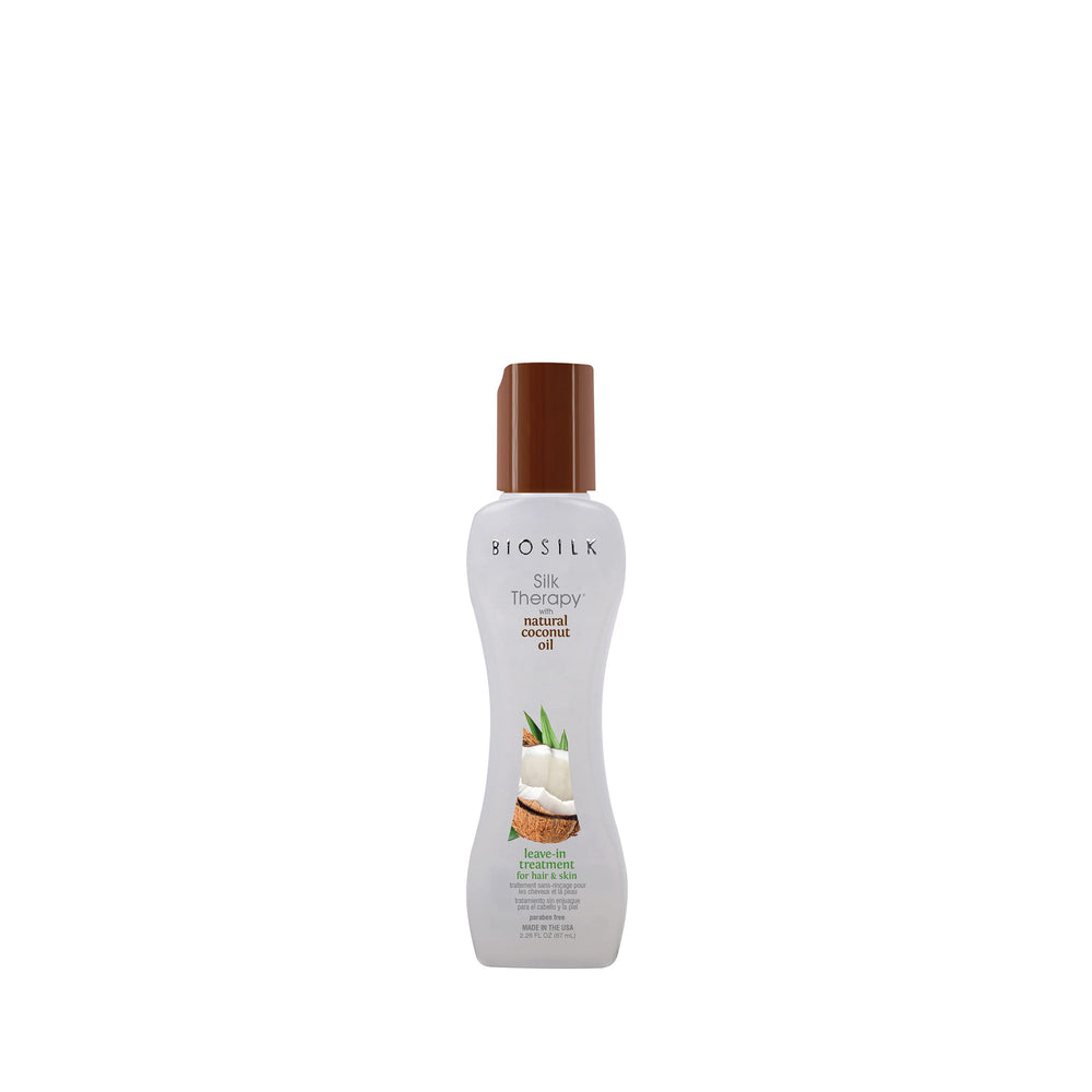 CHI Biosilk Silk Therapy coconut oil bottle for frizz control and shine.