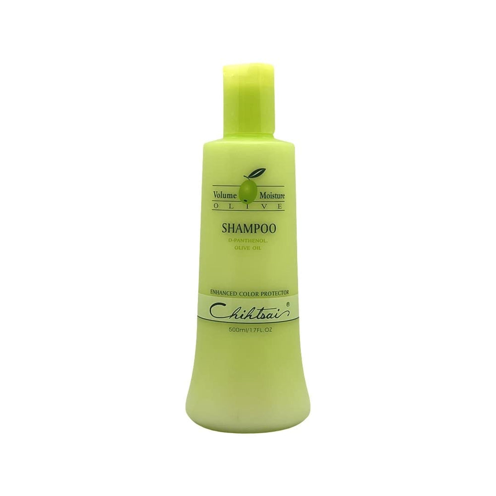 Chihtsai Olive Volume Moisture Shampoo bottle front with hydrating, smoothing formula for dry or treated hair