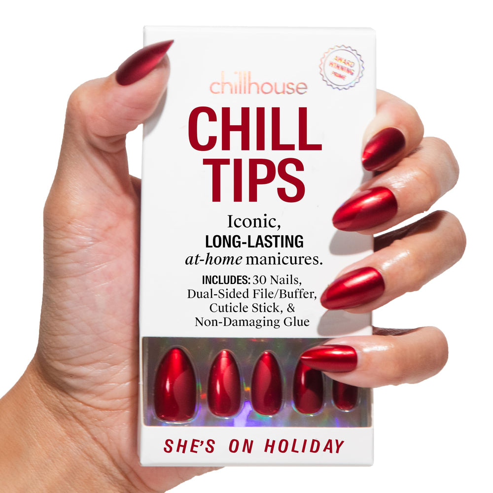 Chillhouse She’s on Holiday almond tips for a flawless almond manicure.