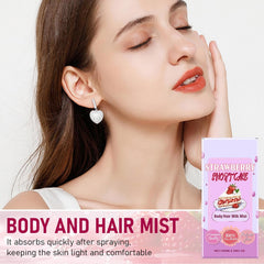 Chinosuo sweet milk body mist application on skin for light moisture