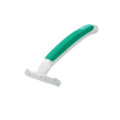 CHLIFE Schick Exacta2 twin blades closeup for a precise shave.
