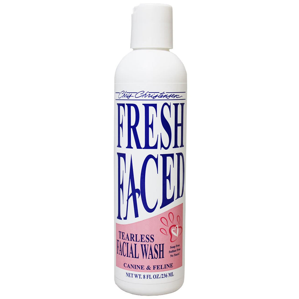 Chris Christensen Tearless Facial Wash product shot for gentle, eye-safe pet cleansing.