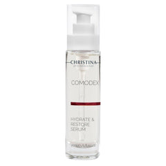 Christina Comodex serum bottle pour enables precise hydration for a smooth complexion