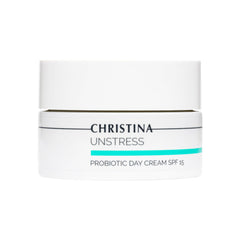 Christina Unstress Probiotic Face Cream bottle provides lightweight hydration and balance