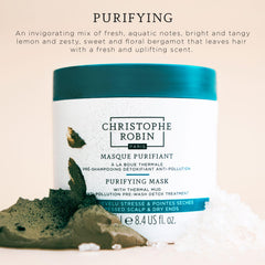 Christophe Robin Purifying Shampoo texture shifting from mud to foam for purifying cleanse