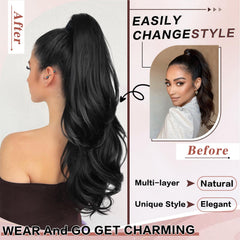 CHRSHN multi-layer design ponytail showing natural curvature and volume