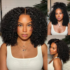 CHUDI kinkycurly wig 16-inch lace front for a natural, seamless hairline daily wear