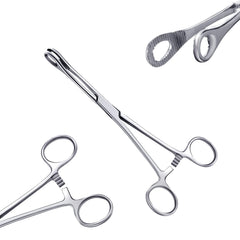 Stainless steel forceps provide a sturdy grip for controlled handling.