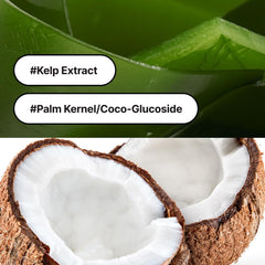 ChungMiJung Kelp Shampoo kelp ingredient closeup signals hydrating scalp care.