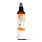 CIBU Curl + Coil Leave In Spray bottle close-up showing sleek design for frizz control and shine
