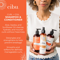 Scalp application with CIBU Curl + Coil Shampoo demonstrating even distribution.