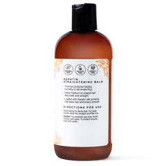 Hands applying CIBU balm to damp hair for frizz control and shine.