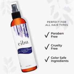 Close-up of CIBU spray applying root lift to hair.