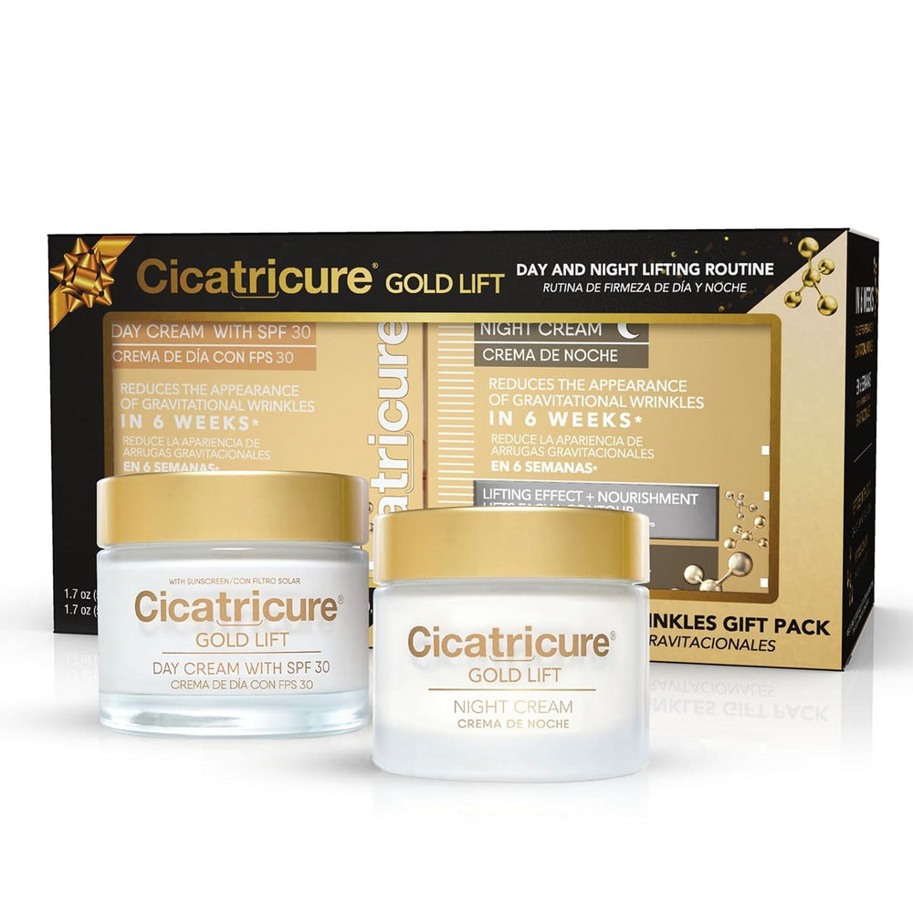 Cicatricure Gold Lift day cream jar with SPF 30 for daily hydration and protection.