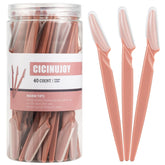 CICINUJOY eyebrow razor terracotta pack with travel-friendly container for quick touch-ups.