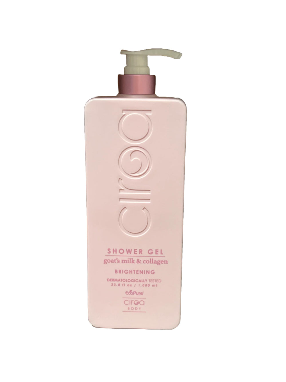 Ciroa Goat's Milk & Collagen Shower Gel bottle pour highlighting gentle cleansing and hydration