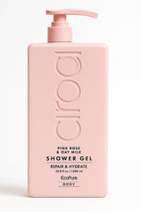 Ciroa Pink Rose & Oat Milk shower gel bottle for hydrating cleanse.